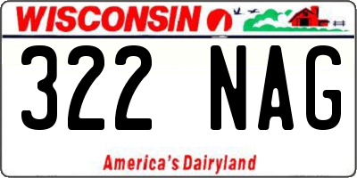 WI license plate 322NAG