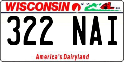 WI license plate 322NAI