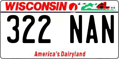 WI license plate 322NAN