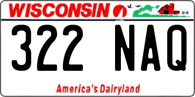 WI license plate 322NAQ