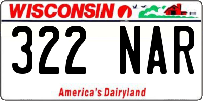 WI license plate 322NAR