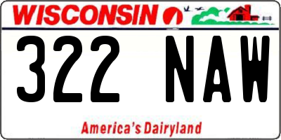 WI license plate 322NAW