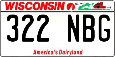 WI license plate 322NBG