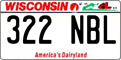 WI license plate 322NBL