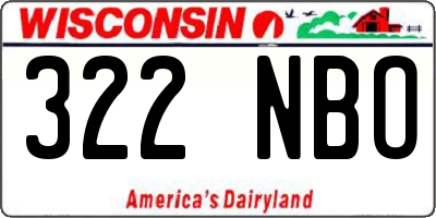 WI license plate 322NBO