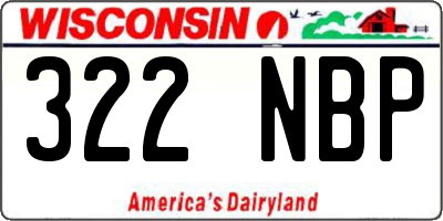 WI license plate 322NBP
