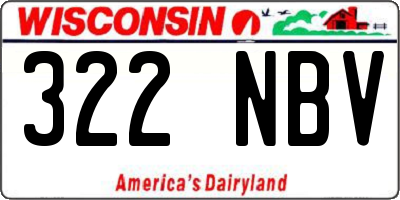 WI license plate 322NBV