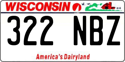 WI license plate 322NBZ
