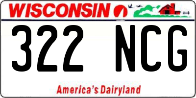 WI license plate 322NCG