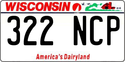 WI license plate 322NCP