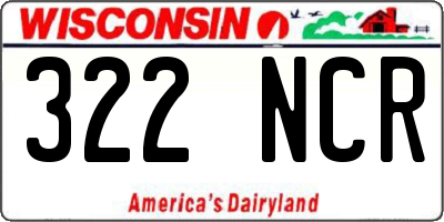 WI license plate 322NCR