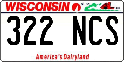 WI license plate 322NCS