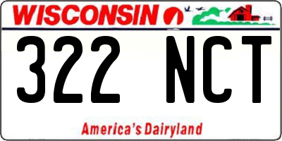 WI license plate 322NCT