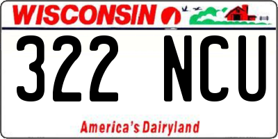 WI license plate 322NCU