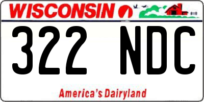 WI license plate 322NDC