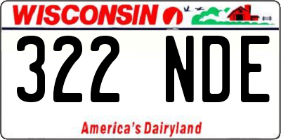 WI license plate 322NDE