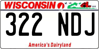 WI license plate 322NDJ