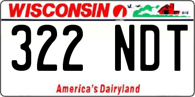 WI license plate 322NDT