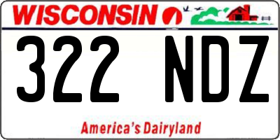 WI license plate 322NDZ