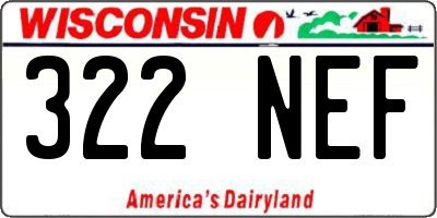 WI license plate 322NEF