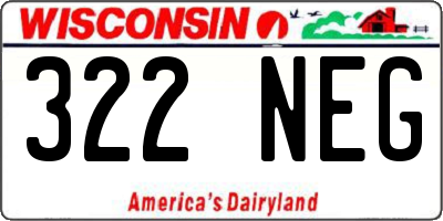 WI license plate 322NEG