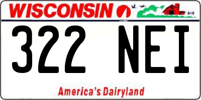 WI license plate 322NEI