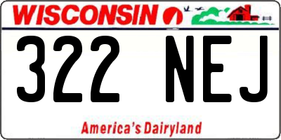 WI license plate 322NEJ