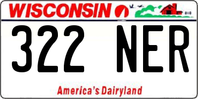 WI license plate 322NER