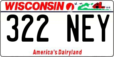 WI license plate 322NEY