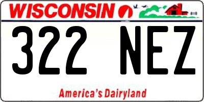 WI license plate 322NEZ