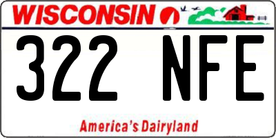 WI license plate 322NFE