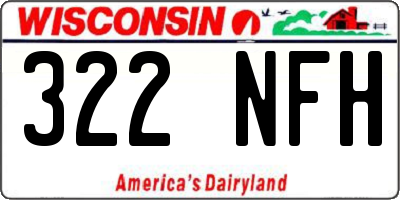 WI license plate 322NFH