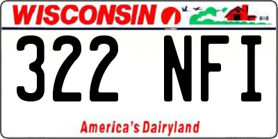 WI license plate 322NFI