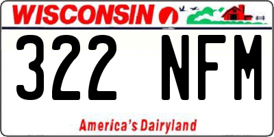 WI license plate 322NFM