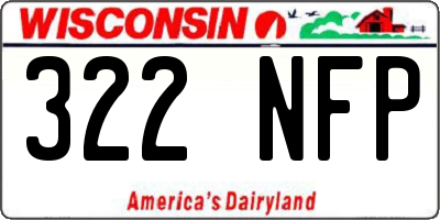 WI license plate 322NFP