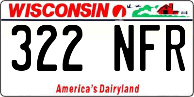 WI license plate 322NFR