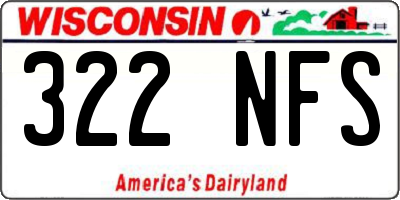 WI license plate 322NFS