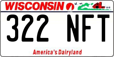 WI license plate 322NFT