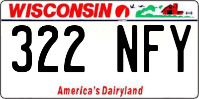 WI license plate 322NFY