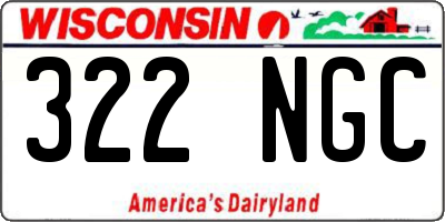WI license plate 322NGC