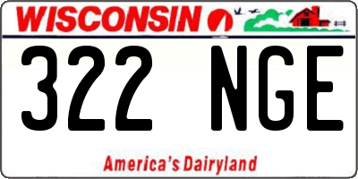 WI license plate 322NGE