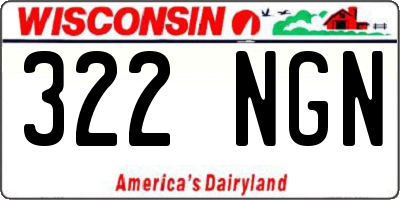 WI license plate 322NGN