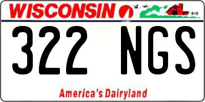 WI license plate 322NGS