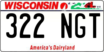 WI license plate 322NGT