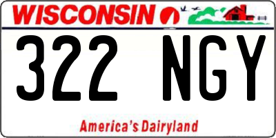 WI license plate 322NGY