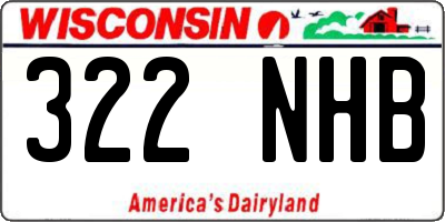 WI license plate 322NHB