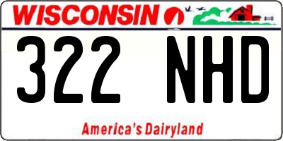 WI license plate 322NHD