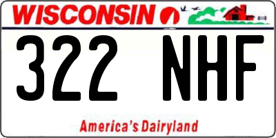 WI license plate 322NHF