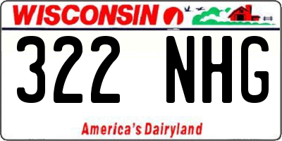 WI license plate 322NHG