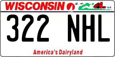 WI license plate 322NHL